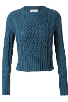 Acne Lia Cable Knit Cotton Jumper - Lyst