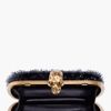 Alexander Mcqueen Black Frayed Patent Clutch Box in Black - Lyst