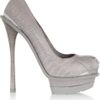 Alexander Mcqueen Ostrich Platform Pumps in Gray (grey) - Lyst
