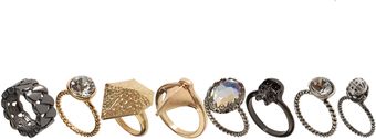 Asos Punk Multipack Mismatch Rings - Lyst