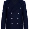 Balmain Wool Pea Coat in Blue for Men (navy) - Lyst