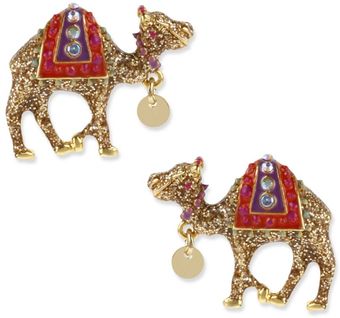 Betsey Johnson Gold Tone Camel Stud Earrings - Lyst