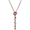 Betsey Johnson Gold Tone Fuchsia Crystal Gem Multichain Y Necklace in Gold - Lyst