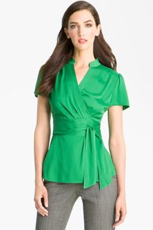 Classiques Entier Faux Wrap Silk Twill Blouse - Lyst