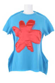 Comme Des Garçons Two Dimension Top in Wool Felt With A Polyester Graphic Patch Piece On Front - Lyst