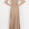 Elie Saab Embellish Collar Georgette Gown in Beige (gold) - Lyst