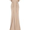 Elie Saab Jersey Dress Cap Sleeves Dress in Beige - Lyst