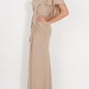 Elie Saab Jersey Dress Cap Sleeves Dress in Beige - Lyst