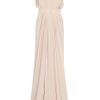 Elie Saab Lace Back Georgette Gown in Beige (multicolored) - Lyst
