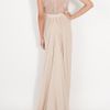 Elie Saab Lace Back Georgette Gown in Beige (multicolored) - Lyst