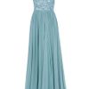 Elie Saab Beaded Top Silk Gown in Blue (silver) - Lyst