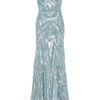 Elie Saab Strappy Full Beaded Gown in Blue - Lyst