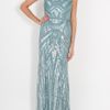 Elie Saab Strappy Full Beaded Gown in Blue - Lyst