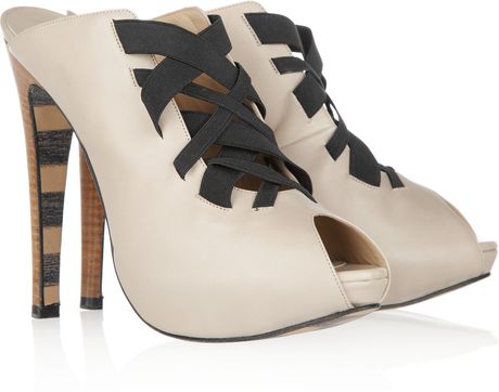 Georgina Goodman Lacey Leather Mules in Beige (cream) - Lyst