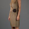 Gucci Draped Sleeveless Dress in Brown - Lyst