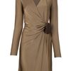Gucci Vneck Dress in Brown - Lyst