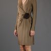 Gucci Vneck Dress in Brown - Lyst