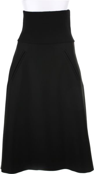 Jil Sander Aline Skirt in Woven Virgin Wool in Brown (coffee) - Lyst