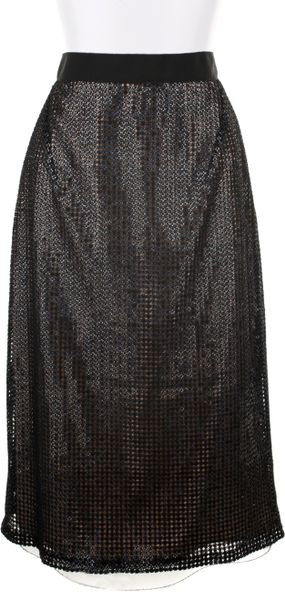 Marios Schwab Slightly Flared Skirt in Polyester and Viscose in Black - Lyst