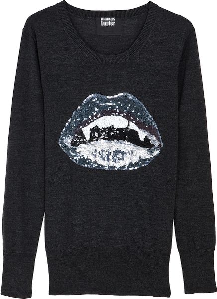 Markus Lupfer Vampire Lip Jumper in Black - Lyst