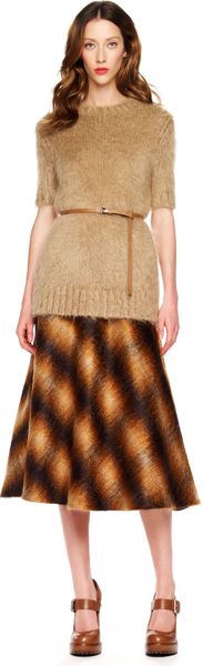 Michael Kors Ombre Plaid Skirt in Brown (chocolate) - Lyst