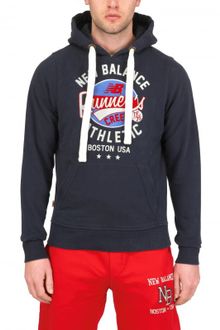 New Balance Hooded Runners Cotton Jersey Sweatshirt - Lyst