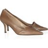Oscar De La Renta Naila Pleated Leather Pumps in Brown (taupe) - Lyst