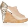 Rebecca Minkoff Trott Snakeeffect Leather Wedges in Beige - Lyst