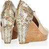 Rebecca Minkoff Trott Snakeeffect Leather Wedges in Beige - Lyst