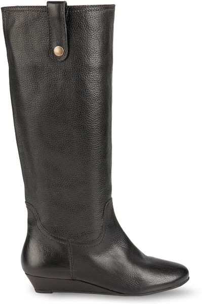 Steve Madden Steven By Tall Wedge Boots Inspirre in Black | Lyst