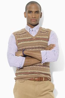 Ash Cottoncashmere Fair Isle Vneck Sweater Vest - Lyst