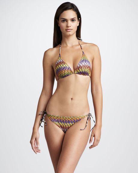 Missoni Zigzag Stripe Reversible Bikini in Beige (multicolor) - Lyst