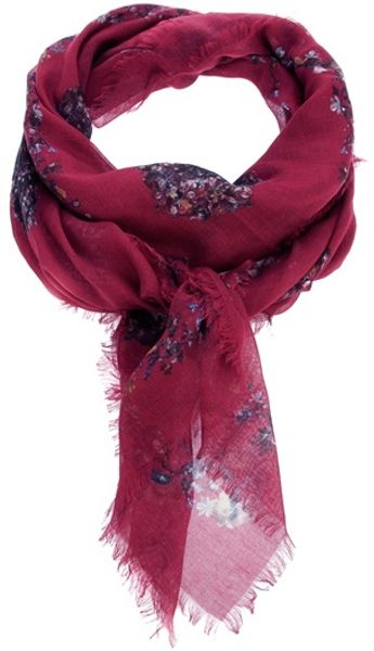 Alexander Mcqueen Printed Scarf in Red - Lyst