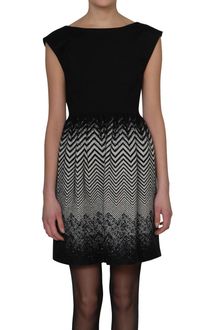 Alice + Olivia Short Bicoloured Wool Dress - Lyst