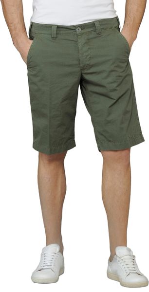 Aspesi Navale Oxford Cotton Shorts in Green for Men (natural) - Lyst