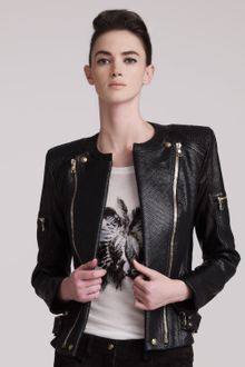 Balmain Raffia Motorcycle Jacket - Lyst