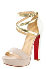 Christian Louboutin Summerissima Crisscross Platform Sandal Goldwhite