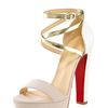 Christian Louboutin Summerissima Crisscross Platform Sandal Goldwhite in Beige (gold) - Lyst