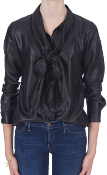 Diane Von Furstenberg New Edde Lacquer Blouse in Black - Lyst