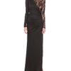 Emilio Pucci Long Wool Dress with Lace in Black - Lyst