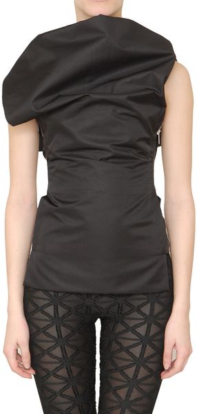 Gareth Pugh Silk and Woolen Top Over Collar - Lyst
