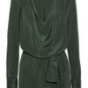 Haute Hippie Cowlneck Silk Crepe De Chine Dress in Green (emerald) - Lyst