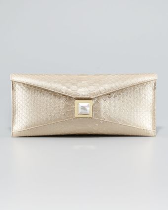 Kara Ross Metallic Python Clutch Bag - Lyst