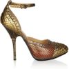 Lanvin Crystalembellished Python Pumps in Gold - Lyst