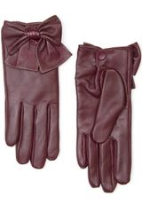 Mango Bow Leather Gloves