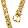 Miu Miu Glitterfinished Leather Belt in Gold - Lyst