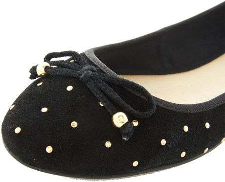 black studded ballet flats