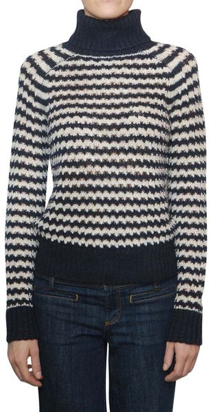Tory Burch Woolen Carey Pull in Blue - Lyst