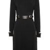 Victoria Beckham Belted Crepe Shirt Dress in Black - Lyst