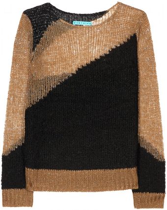 Alice + Olivia Metallic Knit Pullover - Lyst